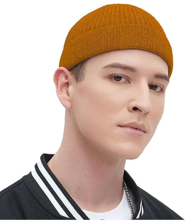 Fisherman Beanie Hats for Men Women,Wool Knit Trawler Skull Cap,Watch Cap,Spring Fall Winter Warm Short Hats