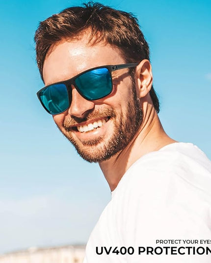 KALIYADI Polarized Sunglasses for Men, Lightweight Sun Glasses with UV Protection for Driving Fishing Golf