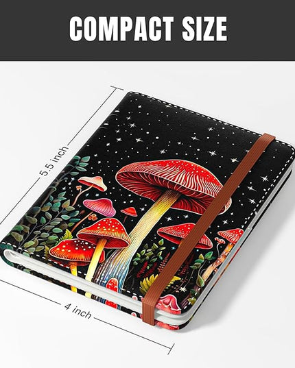Rimilak Passport Holder, RFID Blocking Passport Cover Wallet Travel Essentials, Leather Travel Air Ticket Documents Organizer Protector for Women and Men, Red Mushroom