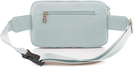 LOVESOME Vegan Leather Everywhere Fashion Waist Bag Fanny Pack Crossbody Bag Belt Bag Sling Bag with Adjustable Strap for Women (Mint), FC19515