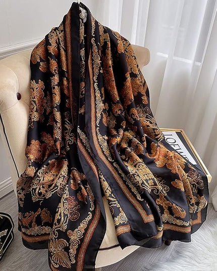 Fashion Scarves Scarf 100% Silk Feeling Scarf Silk Like Scarves Long Lightweight Sunscreen Shawls for Women
