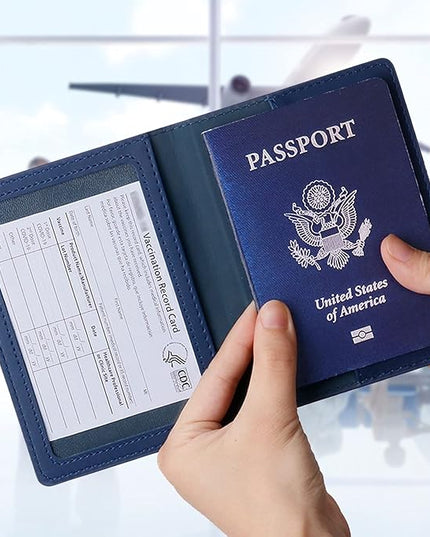 TIGARI Passport Holder for Travel Women Men, Valentines Day Gifts PU Leather Wallet Cover Case Sleeve, Waterproof Protected Document Organizer, Vacation Plane Cruise Travel Essentials