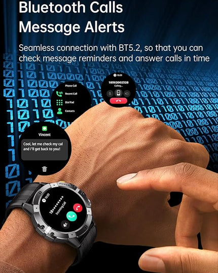 Gravity C29 Rugged Smart Watch, 1.52-Inch HD Display, 100+ Sports Modes, 7-10 Days Battery Life, AI Voice Assistant, 1 ATM Waterproof, Heart Rate & Sleep Monitoring, Shockproof (Silver)