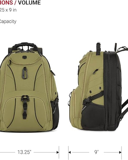 SwissGear 1900 Scansmart TSA 17 Laptop Backpack, Olive Branch, 19-Inch