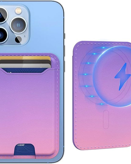 TopMade for Magsafe Wallet, Strongest Magnetic Card Holder for iPhone 17, iPhone 16/15/14/13/12 Series, Leather Magnetic Phone Wallet with Powerful Magnets, RFID Blocking, Fit 4 Cards, Fuschia Fade