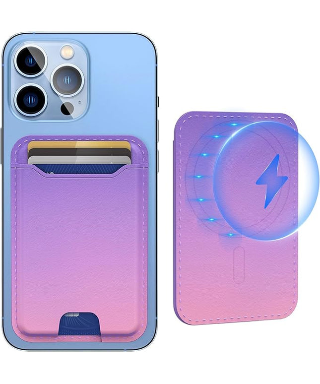 TopMade for Magsafe Wallet, Strongest Magnetic Card Holder for iPhone 17, iPhone 16/15/14/13/12 Series, Leather Magnetic Phone Wallet with Powerful Magnets, RFID Blocking, Fit 4 Cards, Fuschia Fade