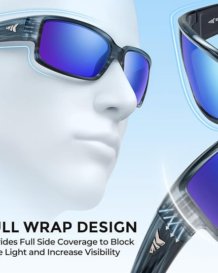KastKing Skidaway Polarized Sport Sunglasses for Men and Women,Ideal for Driving Fishing Cycling and Running,UV Protection