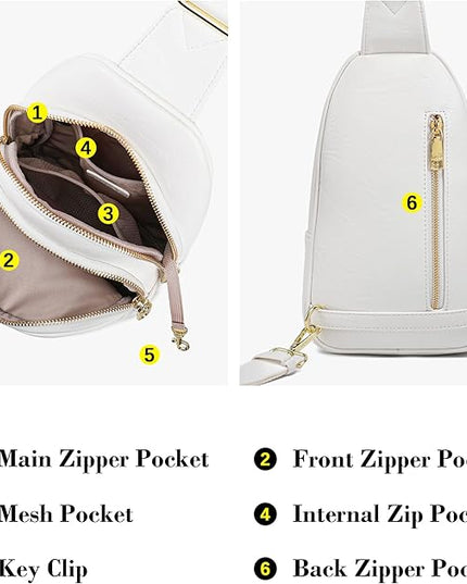 Anti Theft Crossbody Bags for Women Leather Sling Bag Cross Body Travel Purse Chest Bags Fanny Pack Gift Teen Girl
