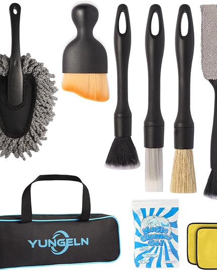 Car Detailing Brush Kit with Detail Brushes,Car Interior Detailing Brushe,Car Dust Brush,Cleaning Gel,Car Interior Cleaning Tool for Truck, SUV, Interior Car Accessories