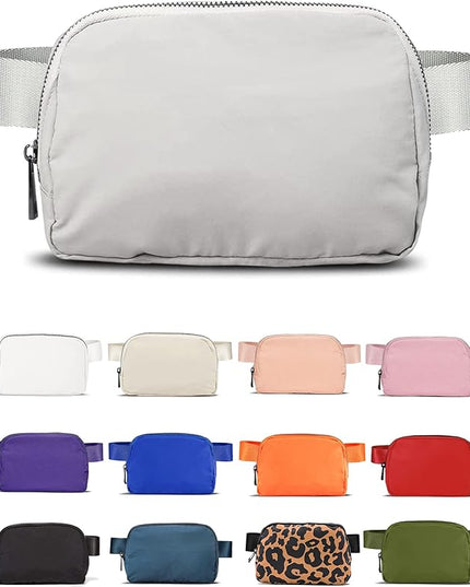 YOSHUYUKI Fanny Pack Crossbody Bag Trendy Waterproof Small Sling Cross Body Purse for Women Men Fashion Waist Packs Mini Belt Pouch Chest Bum Hip Bag Lulu Dupes for Travel Vacation Running Ash