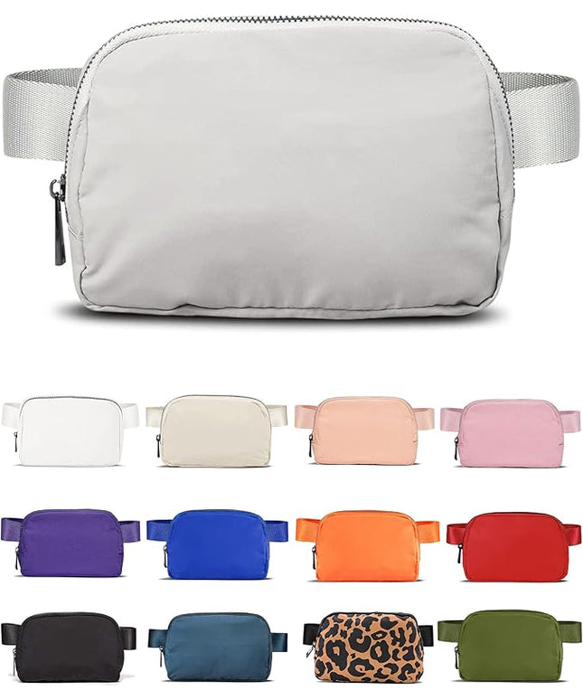 YOSHUYUKI Fanny Pack Crossbody Bag Trendy Waterproof Small Sling Cross Body Purse for Women Men Fashion Waist Packs Mini Belt Pouch Chest Bum Hip Bag Lulu Dupes for Travel Vacation Running Ash