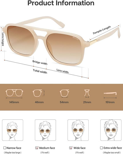SOJOS Retro Aviator Sunglasses for Women Men,Trendy Rectangle Womens Mens Shades Sun Glasses SJ2202