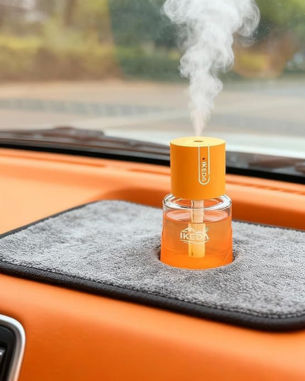 Smart Car Air Freshener,100ml Essential Oil Diffuser Aroma Diffuser, 3 Mode Adjustable Mini Scent Spray for Car with Touch Switch, Automotive Humidifier for Gift(Orange, Lavender)