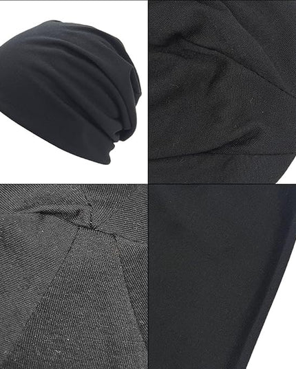 Tergy 4/10/12 Pieces Unisex Beanie Hats for Men Women Slouchy Beanie Hip-Hop Caps Lighweight Soft Skull Caps for Chemo Sleep