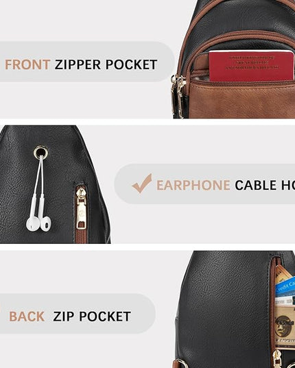 BOSTANTEN Small Sling Bag for Women Leather Crossbody Bags Fanny Pack Chest Bag for Travel