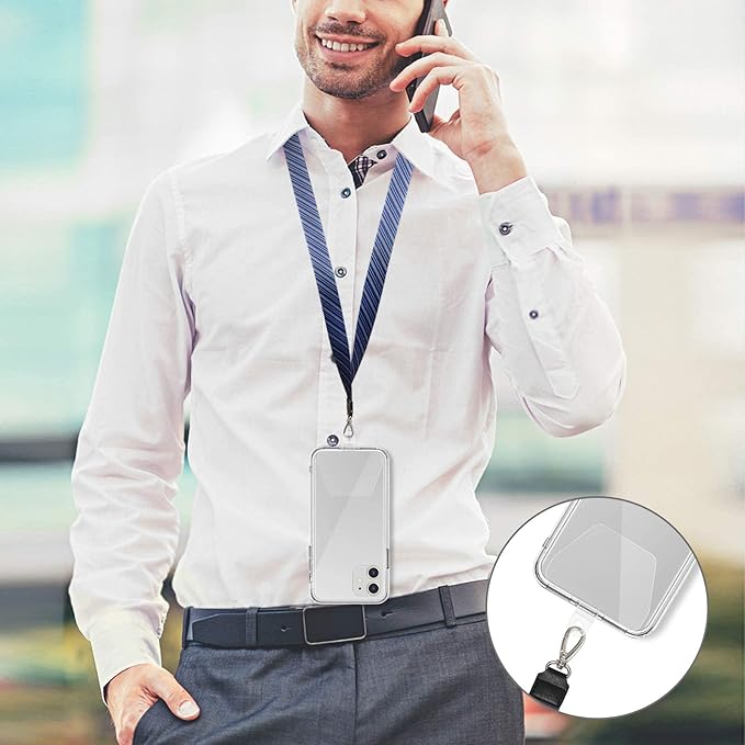 COCASES 2 Pack Phone Tether Tab, Phone Strap Replacement Part for Smartphone Safety Tether (White)