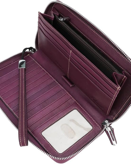 Lavemi Small Compact Women Wallet RFID Blocking Genuine Leather Bifold Purse with ID Windows