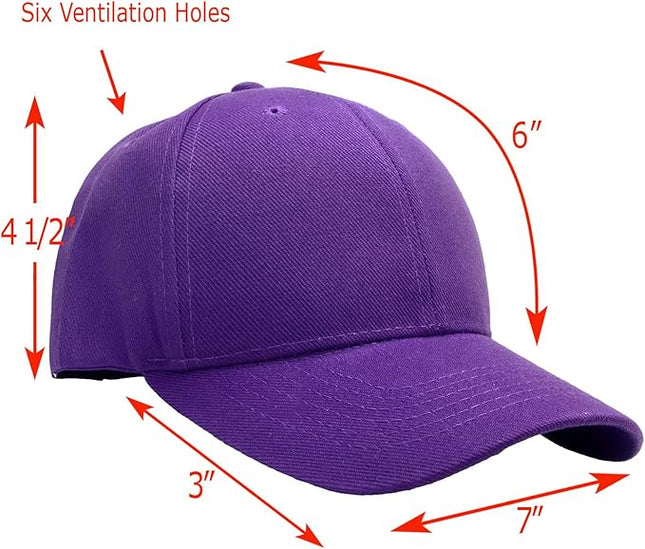 Falari Wholesale Bulk Lot 12-Pack Baseball Cap Adjustable Size Plain Blank Solid Color