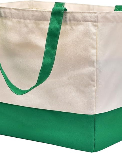 Canvas Reusable Grocery Bags, Heavy Duty 8.3 gal Foldable Large Canvas Tote Bag, Holds 60 lbs, 1 Pack