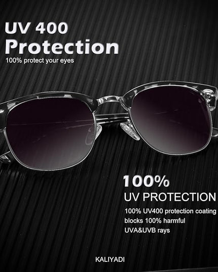 KALIYADI Polarized Sunglasses for Men and Women Semi-Rimless Frame Driving Sun glasses UV Blocking