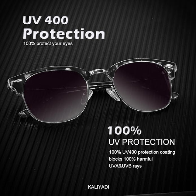 KALIYADI Polarized Sunglasses for Men and Women Semi-Rimless Frame Driving Sun glasses UV Blocking