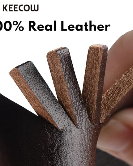 KEECOW Men's 100% Italian Cow Leather Belt Men With Anti-Scratch Buckle,Packed in a Box