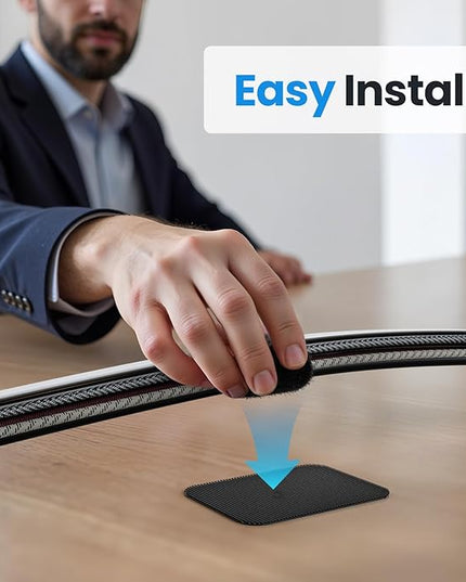 Cable Management Under Desk, 【Up to 15 Cord】【Enhanced Wire Holder】 Cord Organizer, Adjustable Hook and Loop Cable Ties, Home Office Essentials, Cable Hider Clips Under Table, 20 Pair