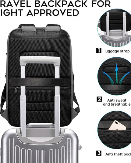 BANGE Business Laptop Smart backpack Can Hold 15.6 Inch Laptop Commute Backpack Carry on bag for men and women (Grey)
