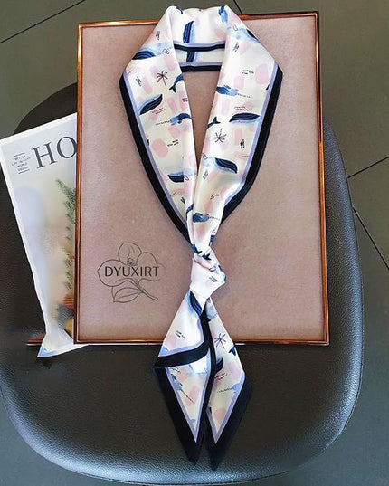 Head Scarf Purse Handle Neck Satin Hair Scarfs For Bag Lightweight Silky Long Thin Women's Fashion Scarves 59 * 5.9”
