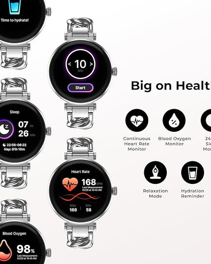 iTouch Bloom Smartwatch – 1.32” AMOLED Display, Bluetooth Calling, 60+ Sports Modes, Heart Rate, SPO₂, Sleep & Stress Monitor, IP68 Waterproof – Android & iOS