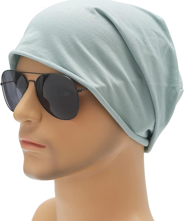 ZLYC Cotton Thin Slouchy Beanie Hat for Men Women Fashion Soft Stretch Knit Skull Cap