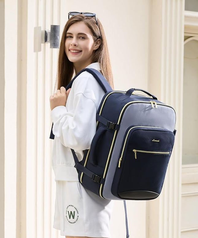 LOVEVOOK 56L Travel Backpack for Women & Men, Airline Approved Carry On Luggage with 3 Packing Cubes, TSA Overnight Bags, Waterproof Personal Item Bag, Weekender Essentials Backpacks fits 17" Laptop