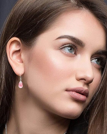 Teardrop Austrian Crystal Drop Dangle Earrings for Women 925 Sterling Silver Hook Hypoallergenic Jewelry