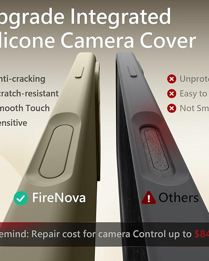 FireNova Magnetic for iPhone 17 Pro Case, Compatible with MagSafe, [Integrated Silicone Camera Control Button] [Camera Protection] Anti-Scratch Microfiber Lining Phone Case, 6.3", Khaki