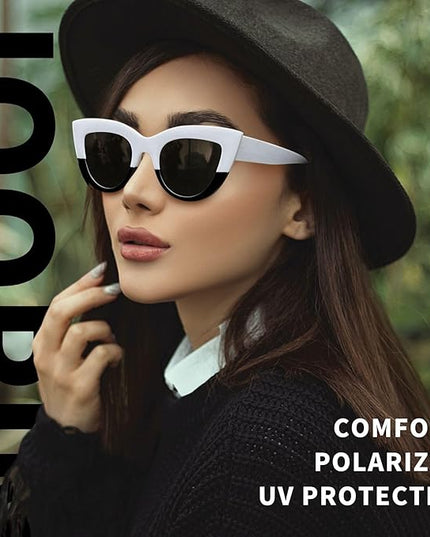 Joopin Polarized Cat Eye Sunglasses for Women Vintage Cateye Sun Glasses UV400 Protection