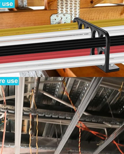 50Pack Cable Chase Wire Bracket,Cable Chase Bracket Support Organizer for NMB,Wire Stackers Keep Electrical Cord Tidy Clean&Save Time Space Labor,1" with 10-Hole Design