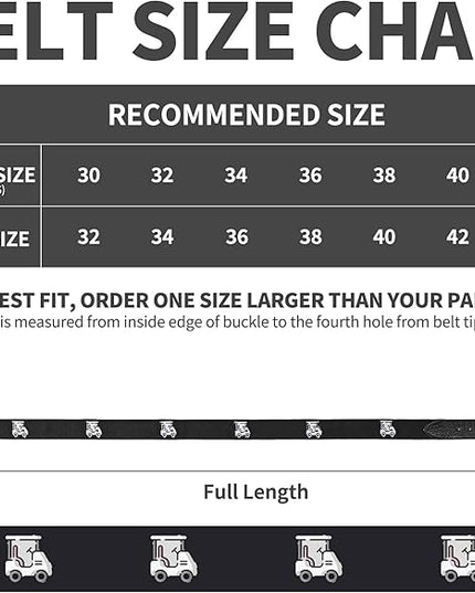 Mile High Life Golf Belts for Men, Canvas Belt with Genuine Leather Tips, Embroidered 2 Layer Web Belt with Pin Buckle