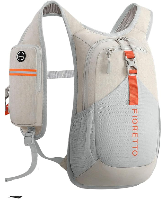 FIORETTO 10L Hiking Backpack for Women Men Mini Packable Backpack Lightweight Small Daypack for Camping Travel Outdoor, Beige