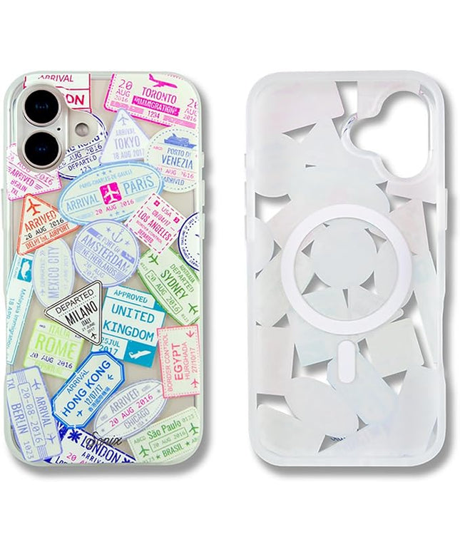 Sonix Case for iPhone 16 Plus | Compatible with MagSafe | 10ft Drop Tested | Passport Stamps