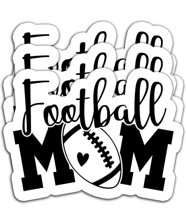 (3PCS) Football Mom Sticker Decals Football Stickers Waterproof Vinyl Decal for Book Laptop Tumblers, Cups, Water Bottles, Phone Case, Football Gifts for Mom Mama Mother's Day, 3" x 2.2 "