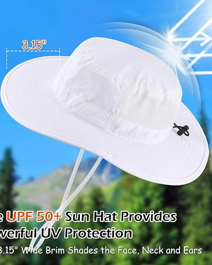 Connectyle Men's Sun Hat UPF 50+ Wide Brim Bucket Hats for Fishing Hiking Gardening Adjustable Boonie Hat Outdoor Safari Hats