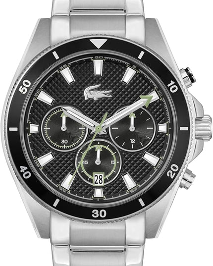 Lacoste Mainsail Men's Chronograph Watch - Stainless Steel - Water Resistant up to 5ATM/50 Meters - Contemporary, Sporty - Premium Fashion Timepiece - Gift for Him - 43mm