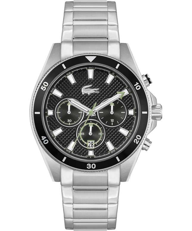 Lacoste Mainsail Men's Chronograph Watch - Stainless Steel - Water Resistant up to 5ATM/50 Meters - Contemporary, Sporty - Premium Fashion Timepiece - Gift for Him - 43mm