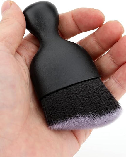 Car Detailing Brush, Soft Bristle Cleaning Brush, Scratch-Free Auto Duster Tool for Dashboard, Air Vents, Leather & Interior Cleaning (Black&White)