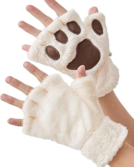 Cat Paws Gloves Fingerless Bear Furry Paw Cute Hand Gear Cosplay Costume Accessories
