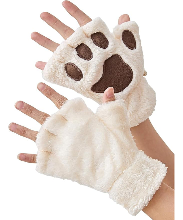 Cat Paws Gloves Fingerless Bear Furry Paw Cute Hand Gear Cosplay Costume Accessories