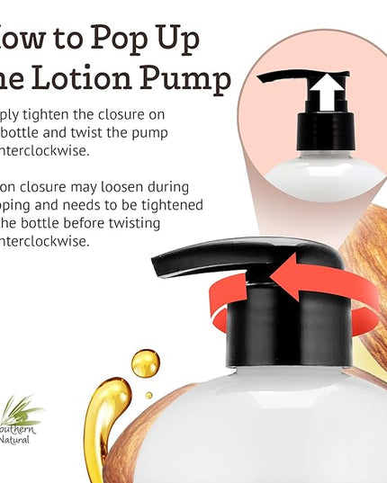 Southern Natural Goat Milk Lotion – Nourishing Face, Body & Hand Moisturizer for Dry & Sensitive Skin - Hydrating Cream, Gentle Skincare for Soft & Smooth Feel - Honey Almond Scent - 12oz