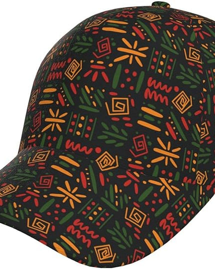 African Ethnic Tribal Style Baseball Cap for Men Women, Fashion Adjustable African Hat Casual Trucker Hats Sun Caps