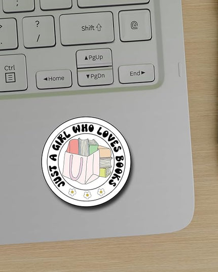 (3Pcs) Just a Girl Who Loves Books Sticker, Decorate Books Laptop Phone, Water Bottles Kindles Stickers, Tumbler Sticker Waterproof Vinyl Decorate Sticker 3" Inch
