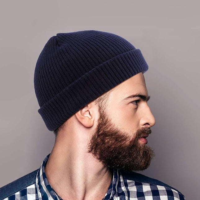 SATINIOR 6 Pieces Trawler Beanie Watch Hat Roll up Edge Skullcap Fisherman Beanie Unisex